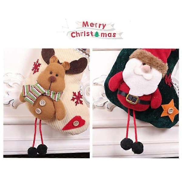Julstrumpa Snögubbe Tomte Älg Barn Godispåse Strumpa Öppen Spis Dekor Nyår Julgran Prydnadshållare elk