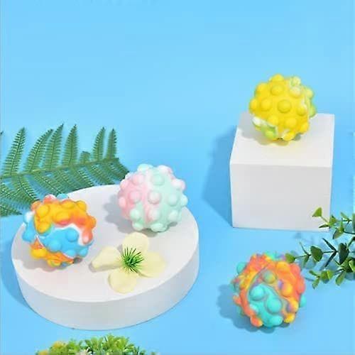 4-pack Pop Ball 3D Fidget Ball Push Bubble Push3D Squeeze Ball Sensorisk Leksak Present Populär Stresslindrande Fidget Leksak Spel för Barn Vuxna