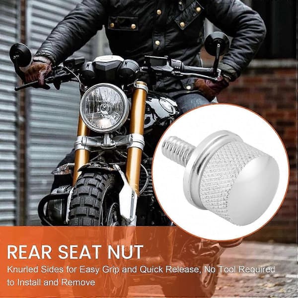 Krom Billet Aluminium Seteskruehette for Harley Davidson Silver
