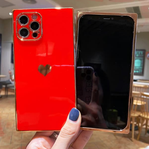 Firkantet deksel til iPhone 13 Pro Max, søte deksler med full linsebeskyttelse - Candy Wh JQW