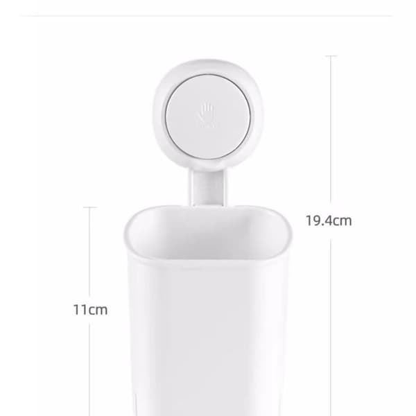 1-pack White Powerful Suction Cup Toothbrush Holder, Removable Drill-Free Wall Shower Holder for Toothbrush, Toothpaste, Razor, Self-Draining Suction Cup