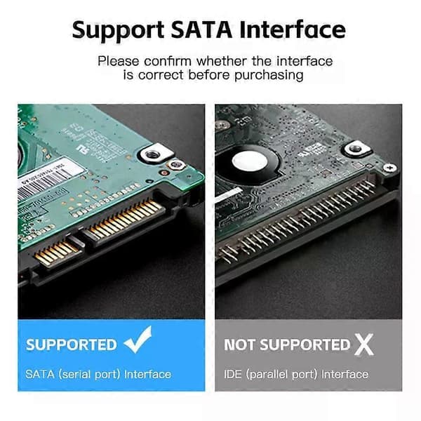 Sata till USB 3.0-adapterkabel stöder 22-stifts 2,5, 3,5 tums extern HDD SSD hårddisk datorkontakt passar hårddisk USB 3.0 Without DC