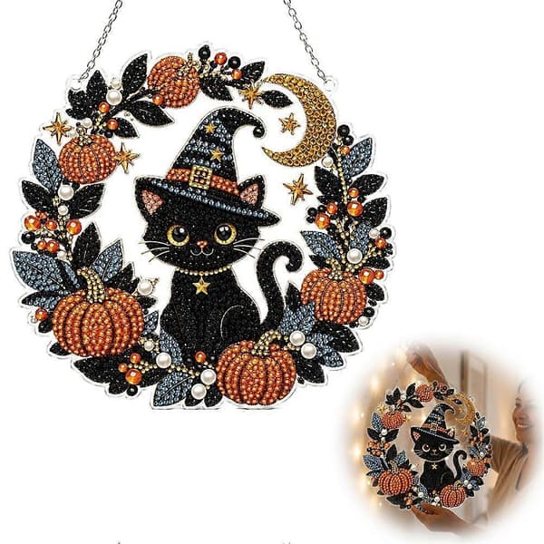 Halloween Veggdekorasjon Elegant Svart Akrylpynt For Høstdekor