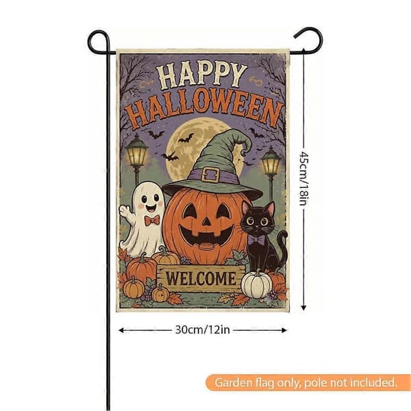 Halloween Hageflagg Værbestandig Trykk Festlig Design Enkel Montering A 30*45CM