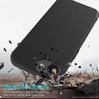 Compatible with iPhone 16e Case Shockproof Liquid Silicone Soft Lining Back Phone Cover - Black Black