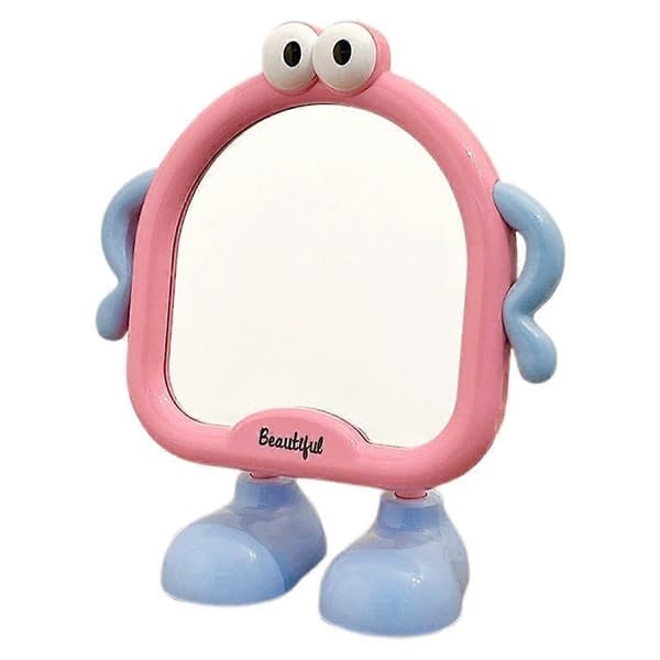 1x Sminkspegel för skrivbord, liten rektangulär sminkspegel för kvinnor pink 1pcs