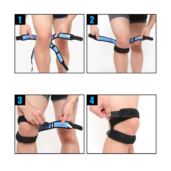 Knee Support Strap 2 Pcs Patella X Shape Double Fixation Breathable Comfortable Tendon Band