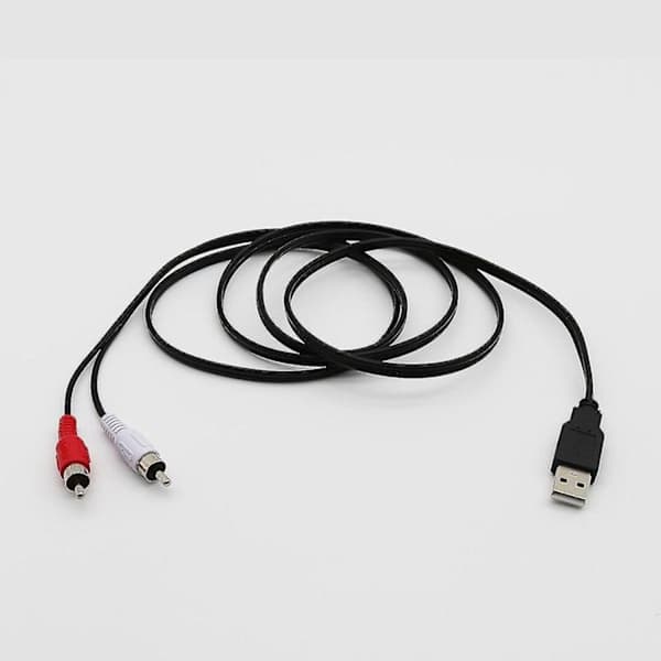 1,5 m USB A Han til 2x RCA Phono Han AV-kabel Ledning PC TV Aux Lyd Video Adapter