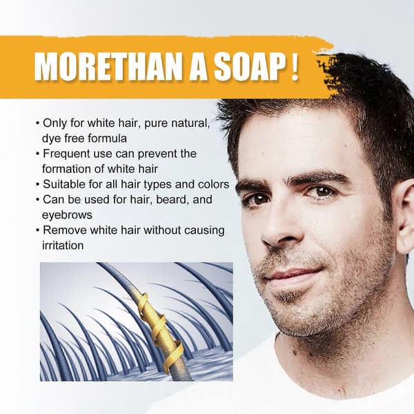 East Moon Herreshampoo Rent Hår Nærende Nærende Sort Glansfuld Hårpleje Herreshampoo Sæbe 1PCS