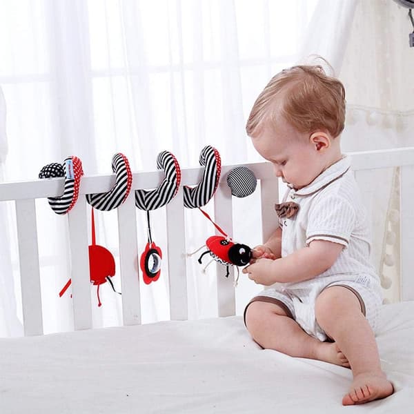Babysitter Toy, Animal Shaped Activity Spiral Around Bed Rail B