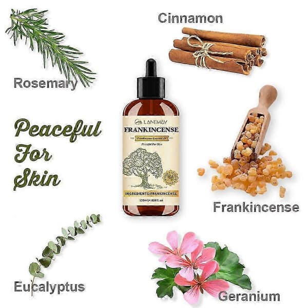 Frankincense eterisk olje - Ren og naturlig - Nærer huden Førsteklasses eterisk olje for diffuser og aromaterapi 2pcs