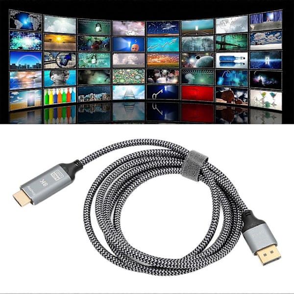 Displayport 1.4 til HD Multimedia Interface 2.1 Adapterkabel 8K Displayport Han til HD Multimedia Interface Hun Kabel