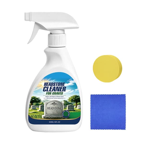 Gravsten Pletfjerner - Nem Spray & Tør Af - til Granit & Marmor 1 set