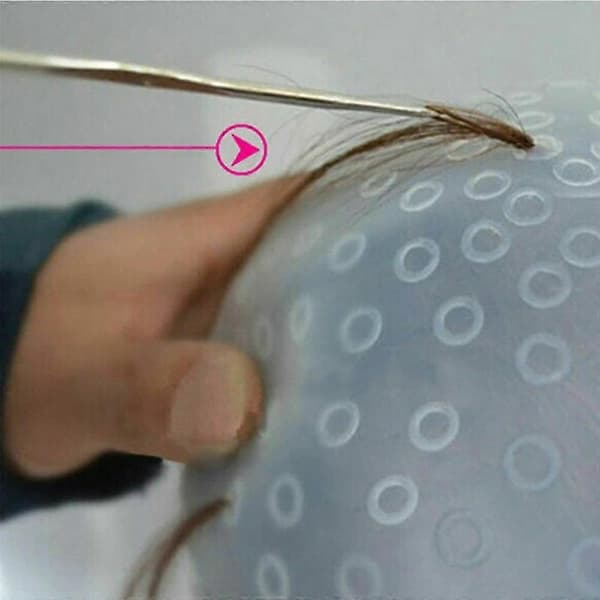 Gjenbrukbare hårfargingshetter for striper/highlights med krok