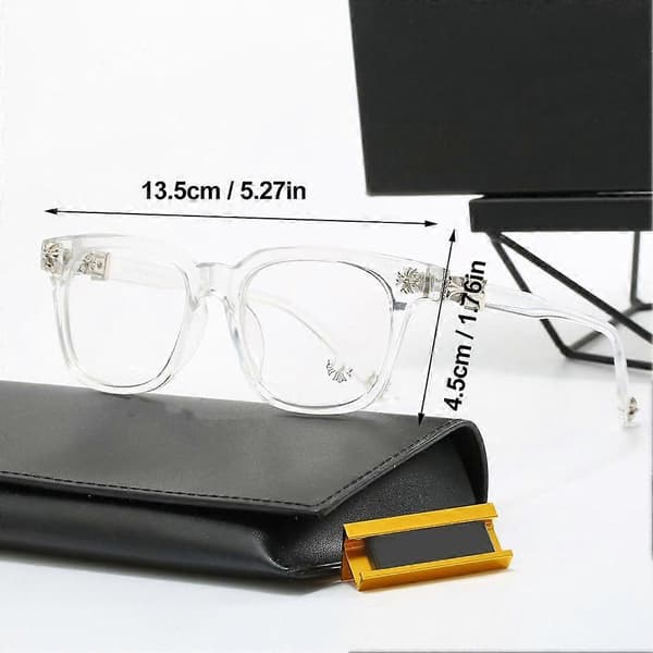 Klassiska fyrkantiga glasögon för män och kvinnor Black silver frame One size