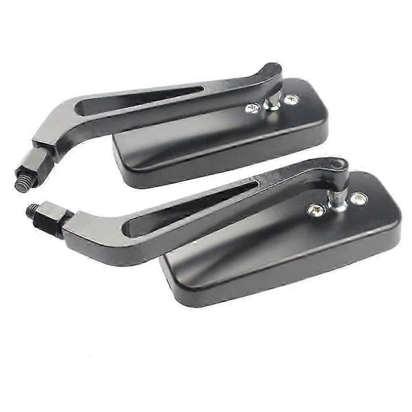 För Qx 8mm/10mm Svarta Rektangulära Motorcykelspeglar - Passar Harley Cruiser, Bobber & Chopper