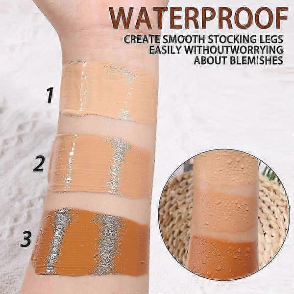 DK'DE+ 3-färgs Vattentät Benfoundation Makeup Brons Highlighter Hög Täckning Concealer, Ben Makeup Bas Kvinna 01COLOR