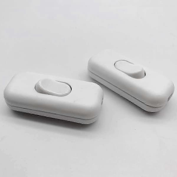 2 stk. Bi-Pole vippebryter 6A 250V vippebryter Dimmer/bryter for lampe, hvit