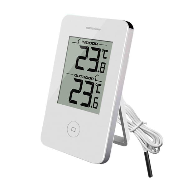 1. innendørs stor skjerm digital display termometer hvit