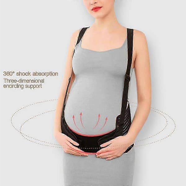 Mavebælter til gravide kvinder, barselsbælte, åndbar abdominal støtte Black 2XL