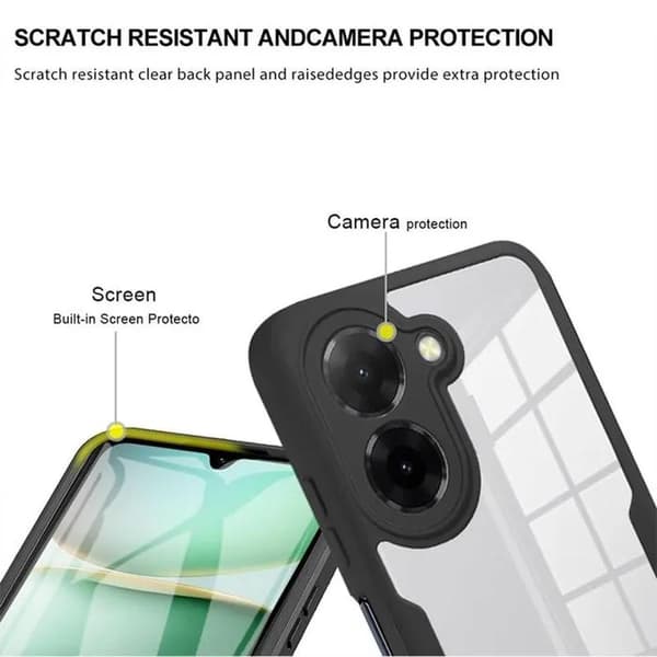 Compatible with Xiaomi Redmi A5 Full Coverage Protective Case, Dual Layer Front and Back - Black Svart