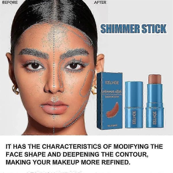 Multifunksjonell høyglans skygge blush stick tredimensjonal