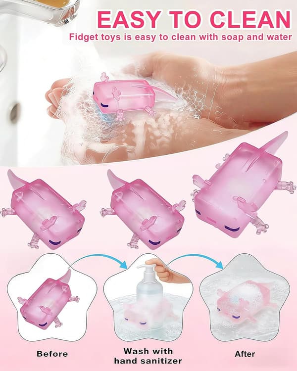 3 stk. Axolotl isterning-stressbolde, langsomt stigende sensorisk legetøj til voksne og børn