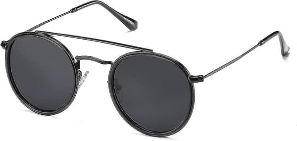 Small Retro Round Polarized Sunglasses Uv400 Double Bridge Sunset