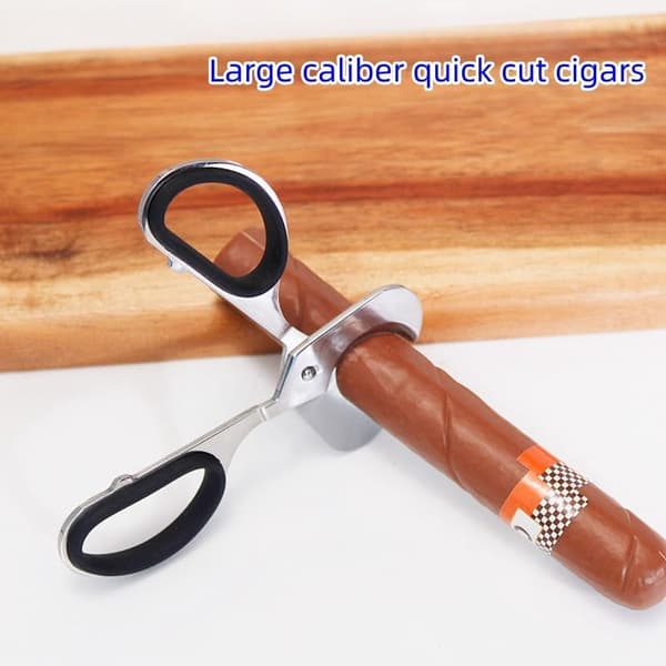 Cigar Cutter Rustfrit Stål Dobbeltblad Guillotine Cigar Saks Cutter til Cigarer