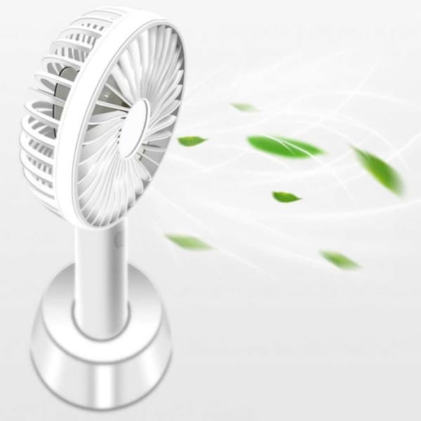 Mini Portable Fan With Desk Stand USB Rechargeable White white