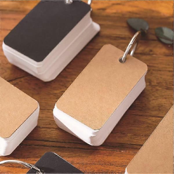 Tomma flashkort med ringar - 7x4cm studievokabulär anteckningskort B
