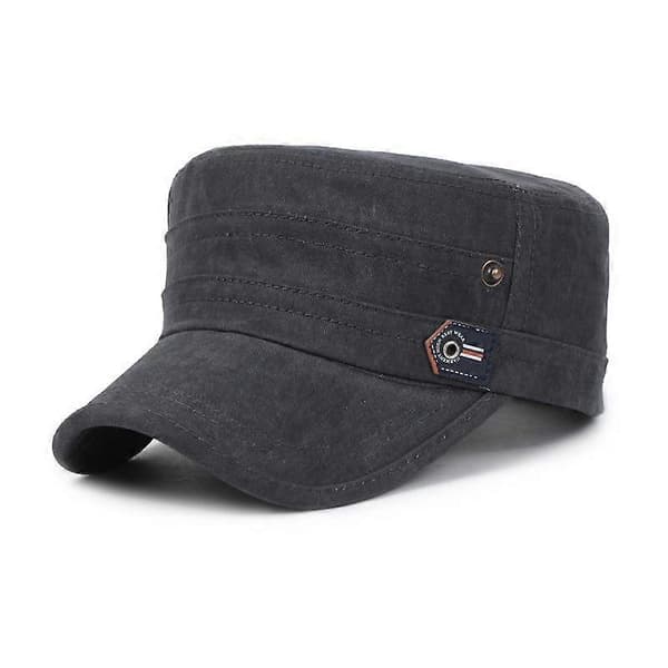 [NORTHWOOD] Solid Black Flat Top Cap til mænd kvinder Bone Military Hat Summer Sun Visor Dad Hat Gorras Trucker Cap black 56-60cm