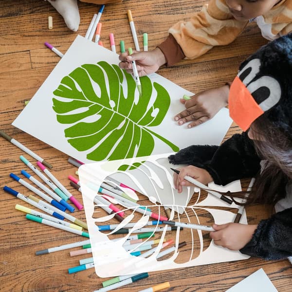 Large Leaf Stencils for Wall Painting, 40 x 30 cm Plant Stencil, Palm Leaf Wall Stencil, Tropical Leaf Designs for Walls
