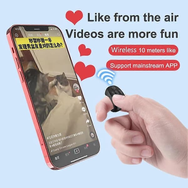 Sivunkääntösormus pitkällä akunkestolla videoille ja e-kirjoille, musta