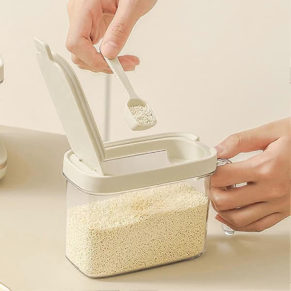 Krydderiboks Køkkenudstyr Integreret Multi-rum Opbevaring Salt Msg Flaske White A