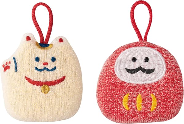 Glittrande Svamp-set – Japansk Maneki Neko & Daruma (2-pack)
