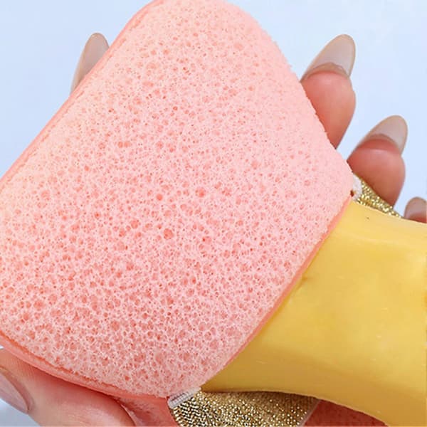 Badskummande påse kroppssvamp 2-sidig tvålväska mjuk elastisk fin skum A 1pcs