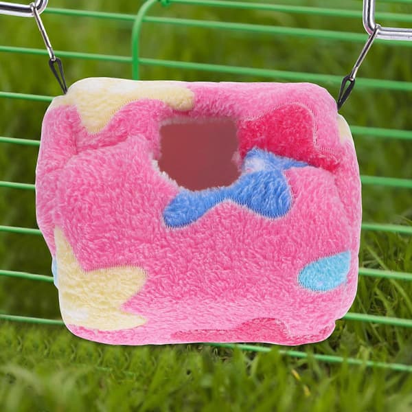 Hamsterhängmatta Varm Sovanvändning 1 st Rosa Plysch Vinter Husdjursbo