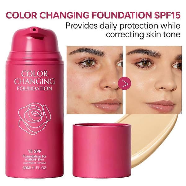 Fargeendrende SPF15 Foundation for Moden Hud - 30ml