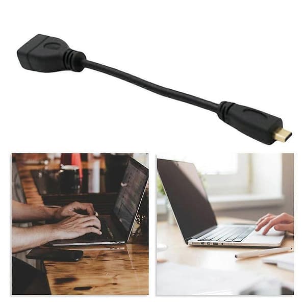2st Micro HDMI-kompatibel hane till HDMI-kompatibel hona dataöverföringskabel, version 1.4 standard, stöder 1080p Svart