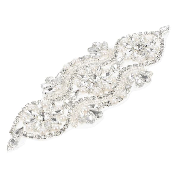 Silver Rhinestone Applique Brudbälte Applique för dekoration