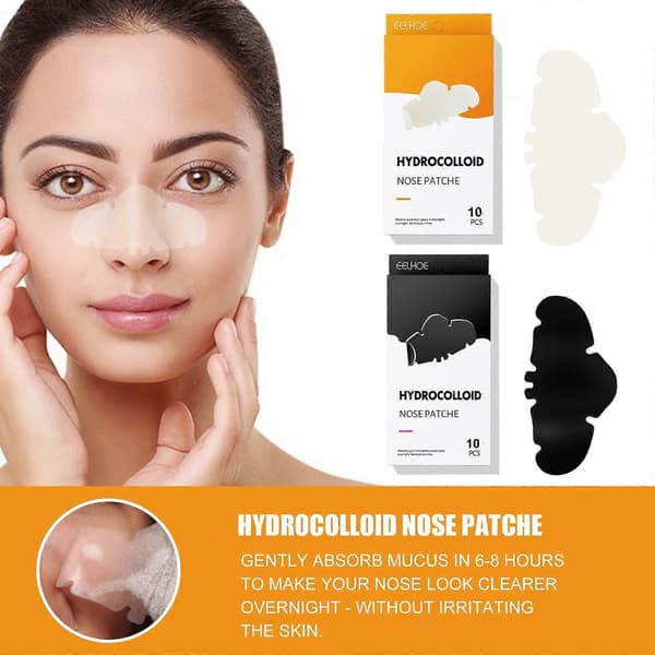 EELHOE Blackhead Nose Strips, Hydrokolloid Hud Skönhet Oljekontroll Finne Akne Plåster 2PCS