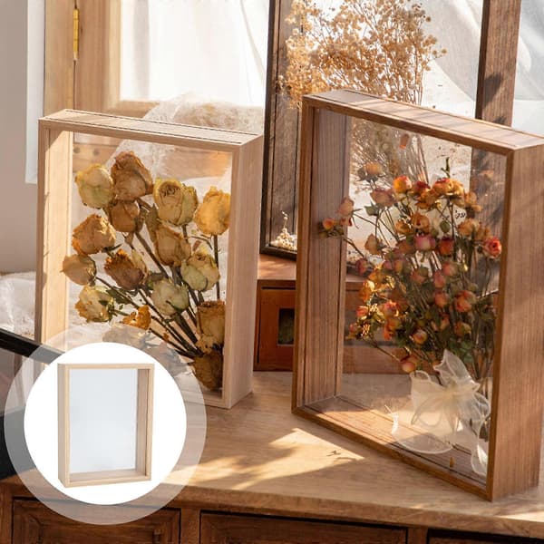 Pressede blomsterrammer Tre tørket blomst displayramme for dekor
