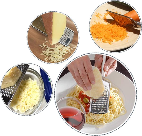 1 STK Rivejern i rustfrit stål til ost, citronzester med håndtag til grøntsager, citron, ost, chokolade
