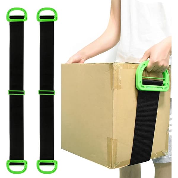 Flyttestropper 2 Stykker Løftestropper Justerbare Møbeltransportstropper Multifunktionelle Flyttestropper Bærestropper til Flytning Green
