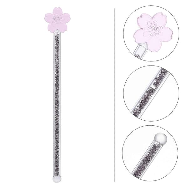 Rørestang i glass for røring 1 stk blomsterdesign melk kaffe juice muddler