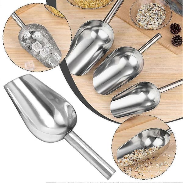 Isskopor Rostfritt Stål Buffé Bar Mat Mätning Skopor Socker Söt Ris U4G6 silver 8 in