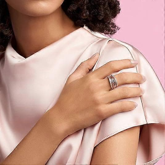 Smykker Sammenflettet Cubic Zirconia Ring i Pandora Rose