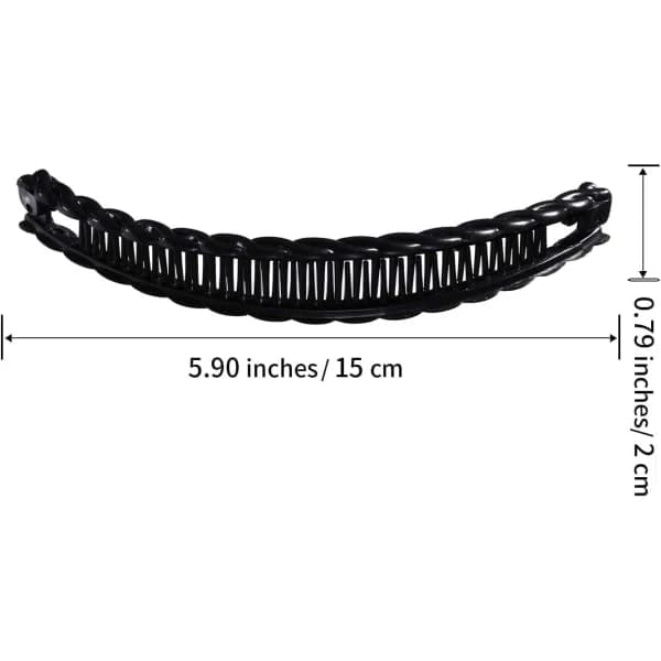 Musta ja ruskea pitkä banaaniklipsi hiusklipsi kaksoispakkaus 15cm hiustarvikkeet