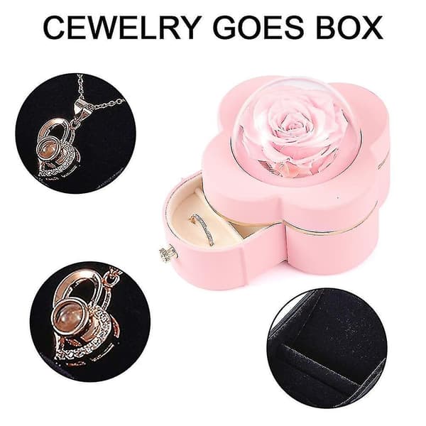 Rose Box Bevart Blomst Rose Smykkeoppbevaring Organizer